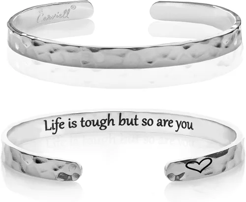 Miniatura 99 de Carviell Pulseras grabadas para mujer, inspiradoras, amistad, amor, mamá, hija, hermana, cristiana, graduación, conmemoración y regalos de boda, más