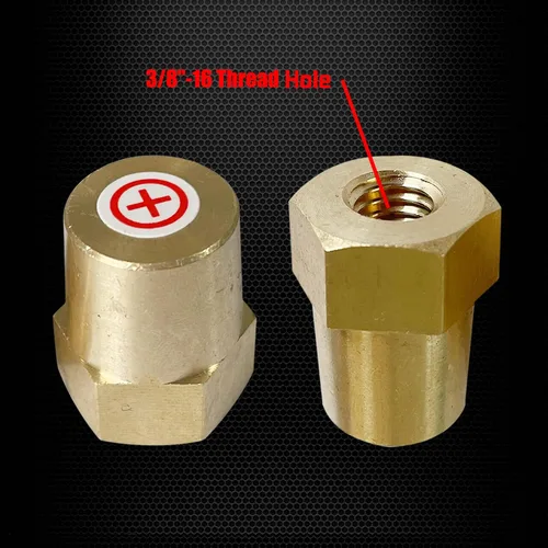 Miniatura 5 de Ampper 3/8"-16 rosca hembra de terminal de batería de latón adaptador de poste de terminal de batería postes de carga para extensión de perno
