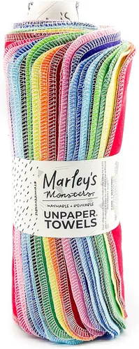 Miniatura 25 de Marley's Monsters Toallas sin papel - Rollo de 12 unidades, Toallas de papel reutilizables sin papel, de algodón, libres de árboles (Crepúsculo)