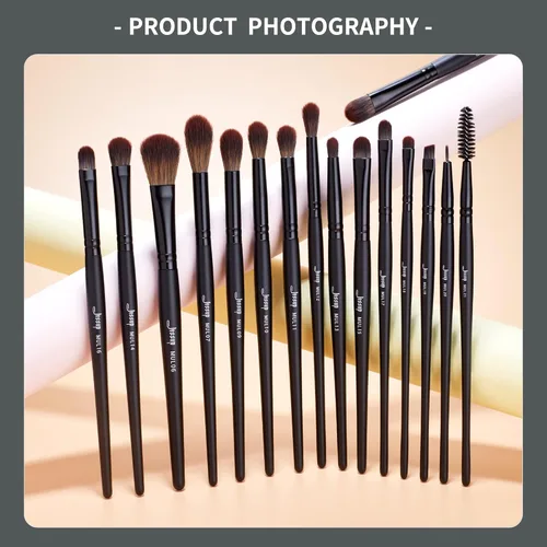 Miniatura 8 de Jessup Juego de brochas de maquillaje veganas con corrector en polvo, sombra de ojos, brocha para delineador de ojos, 16 piezas, cepillo cosmético