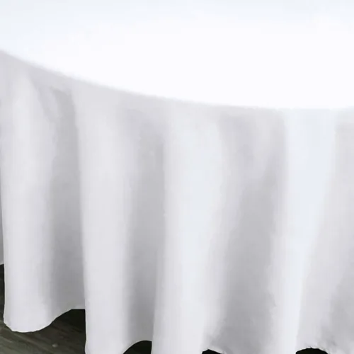 Miniatura 9 de Efavormart - 5 manteles redondos de poliéster de 108 pulgadas para bodas, fiestas, banquetes, restaurantes, 5 unidades, color blanco