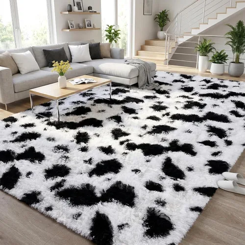 Miniatura 66 de DweIke Alfombras Shag Esponjosas Azules para Dormitorio Sala de Estar, 5x8 Grande Suave Felpa Tie-Dye Azul Cielo para Niñas y Niños, Alfombra Azul