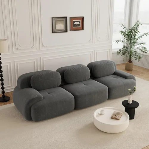 Miniatura 68 de Sofás modulares sin hueso de 152.8 pulgadas para sala de estar, sofá modular con diván en forma de L, cómodo asiento profundo tapizado de tela