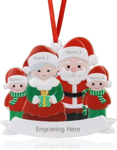 Adornos de Navidad personalizados 2023, adorno familiar con nombre de familia, decoraciones de Navidad para colgar adornos para árbol de Navidad,