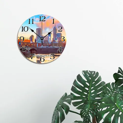 Miniatura 22 de Reloj de paisaje de Indianápolis, Indiana, Estados Unidos, reloj decorativo de viaje, funciona con pilas, 9 pulgadas, silencioso, retro, decoración