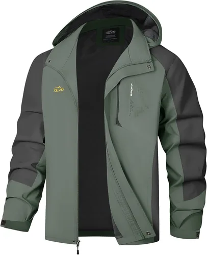 Miniatura 3 de TEZO Chaqueta impermeable para hombre, con capucha, rompevientos ligera