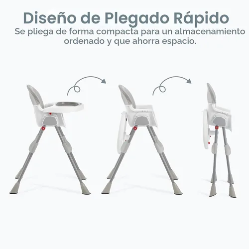 Miniatura 6 de Dream On Me Silla alta portátil 2 en 1, silla alta compacta convertible, silla alta portátil ligera, color gris