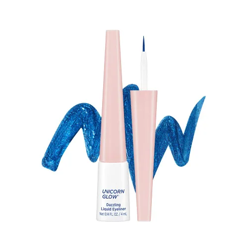 UNICORN GLOW Delineador líquido deslumbrante [03 Ocean] Fórmula de larga duración azul cobalto, colores vivos, libre de crueldad, fabricado en