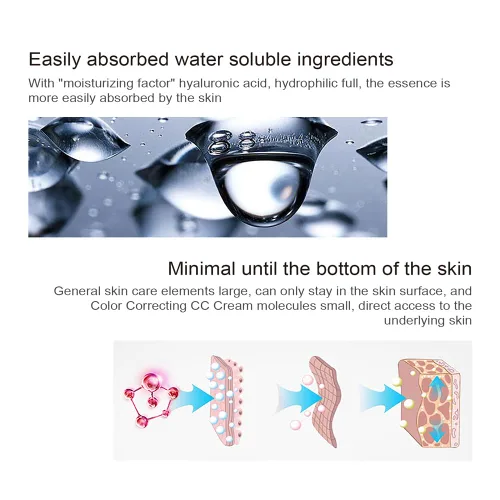 Miniatura 4 de Crema CC de Corrección de Color con SPF 25, Base Ligera de Cobertura, Suero Hidratante, Maquillaje para Tono de Piel Parejo y Cuidado de la Piel