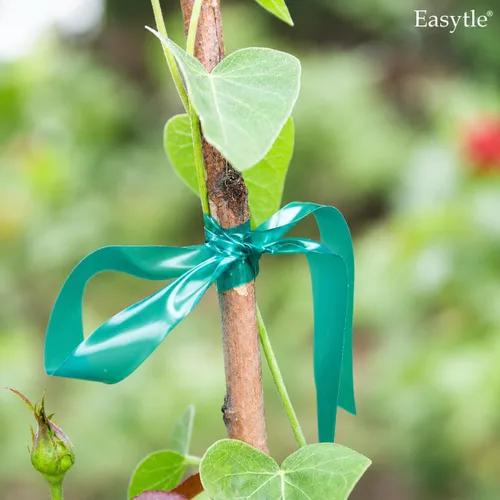 Miniatura 9 de Easytle Paquete de 2 rollos de cinta elástica de 150 pies, cinta de amarre de jardín de 1/2 pulgada, cinta gruesa y resistente para plantas, estacas