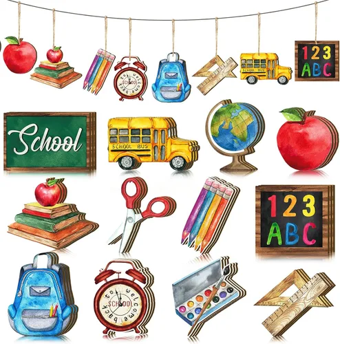 Miniatura 12 de 30 piezas de adornos para el Día de los Veteranos, adornos militares de Navidad, decoración patriótica, adornos colgantes de madera rojo, blanco