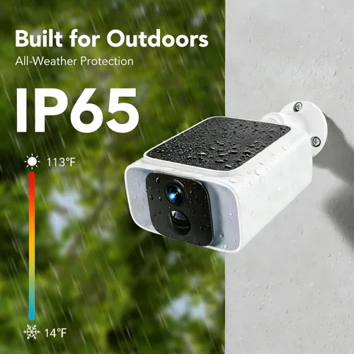 Miniatura 6 de GNCC Cámara de seguridad solar inalámbrica para exteriores, WiFi de 2.4 GHz y 5 GHz, visión nocturna a color de 4 MP, detección humana AI, audio