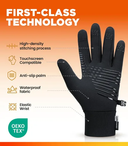 Miniatura 2 de Benirap Guantes de invierno para hombres y mujeres, guantes de invierno cálidos para pantalla táctil, resistentes al viento, antideslizantes