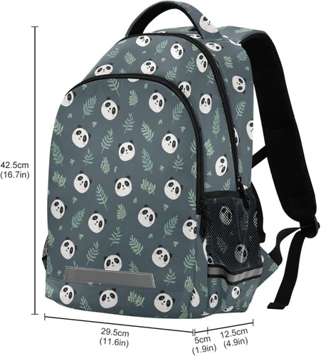 Miniatura 3 de MNSRUU Mochila escolar con correa para el pecho, linda mochila de unicornio para laptop, mochila de senderismo de viaje para niños y niñas, Panda