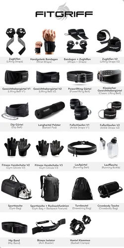 Miniatura 7 de Fitgriff Bolsa de gimnasio V1 para hombres y mujeres con compartimento para zapatos y artículos húmedos, bolsa de lona para viajes, deportes