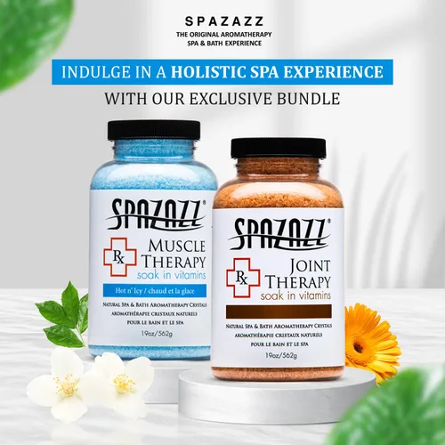 Miniatura 6 de Spazazz Paquete de 2 unidades de aromaterapia para spa y sales de baño, paquete de 2 unidades, un tarro de 19 onzas cada terapia muscular y terapia