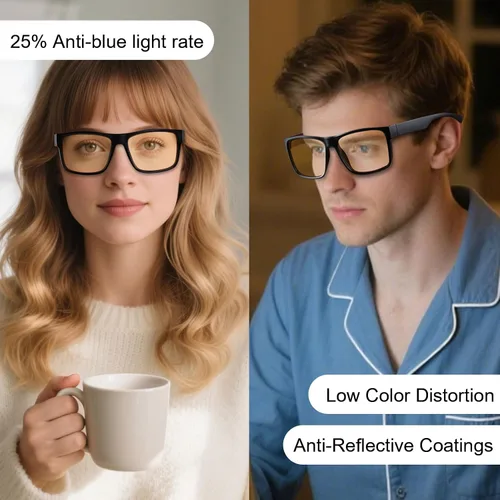 Miniatura 3 de ANDWOOD Gafas de bloqueo de luz azul para hombres y mujeres, para computadora, TV, juegos, recubiertos, lentes para mejorar el sueño, producir