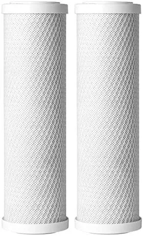 AWS - Paquete de 2 filtros de bloque de carbón activado WaterPur CCI-10-CLW compatibles - Filtro universal de 10 pulgadas para carcasa de filtro de