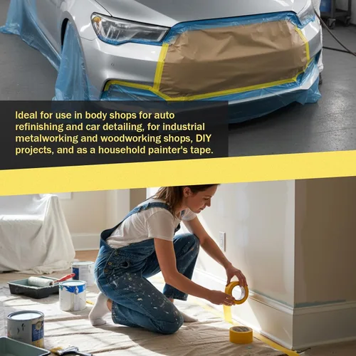 Miniatura 6 de Frienda Paquete de 10 cintas de enmascaramiento de acabado automotriz de 600 yardas en total de 1.417 in x 180.4 ft, cinta de pintura de carrocería