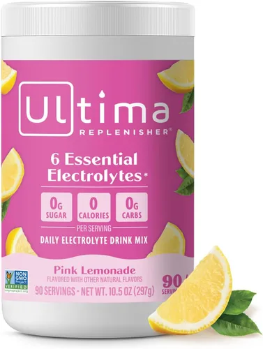 Miniatura 21 de Ultima Replenisher Mezcla diaria de electrolitos en polvo, sin azúcar, frambuesa azul, 90 porciones, polvo de hidratación con 6 electrolitos