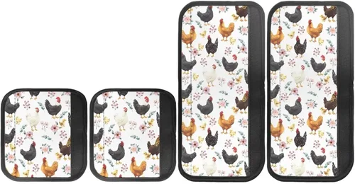 Miniatura 42 de Juego de 4 fundas protectoras de repuesto para manija de puerta de refrigerador con temática de té de la tarde para microondas, horno, refrigerador