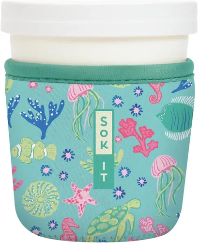 Miniatura 114 de Sok It IceCreamSok - Funda de neopreno aislada (flores abstractas, pintas de helado cónicas)