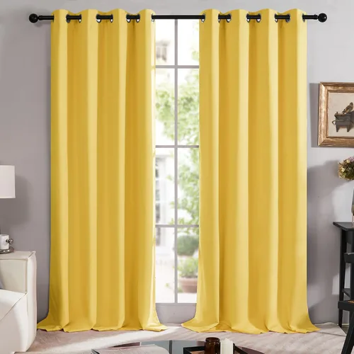 Miniatura 103 de Deconovo Cortinas opacas 100% con forro negro, cortinas con ojales aisladas térmicamente que reducen el ruido, doble capa para oscurecer