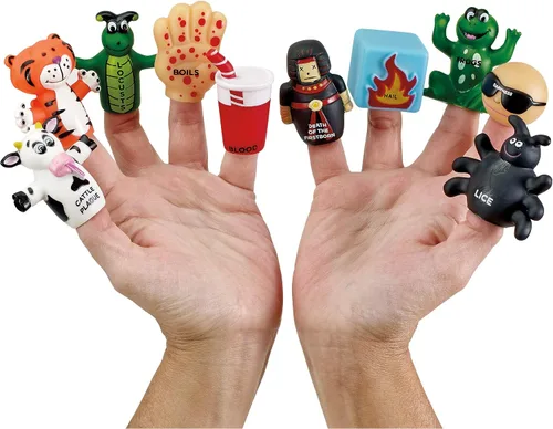 Miniatura 2 de Juego de 10 marionetas de dedo para la Pascua judía, 10 marionetas de vinilo para cada plaga, divertido juguete educativo para niños a partir de 3