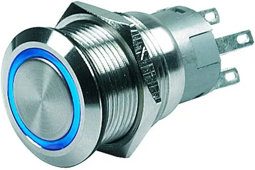 Marinco 80-511-0008-01 Interruptor de botón - 24v momentáneo [encendido]/apagado - LED azul