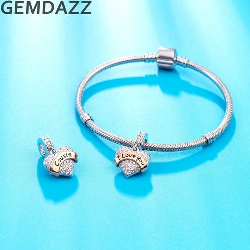 Miniatura 3 de GEMDAZZ Dije de Tema Familiar, Plata de Ley 925 Sterling Madre Padre Hija Hijo Hermana Nana Esposa Marido Abuela Amiga Madrina Ahijada Cuentas