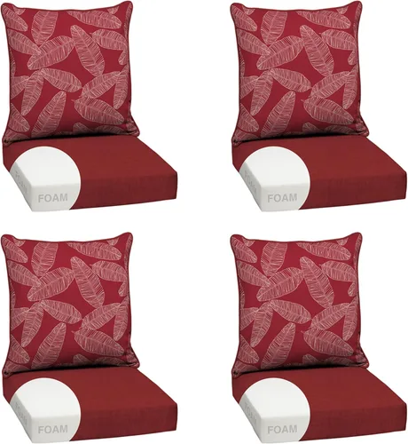 Miniatura 22 de Arden Outdoor Deep Seat Cushion Set, 24 x 24 pulgadas, Cojín para patio resistente al clima, a la lluvia y a la decoloración para silla, sofá y sofá