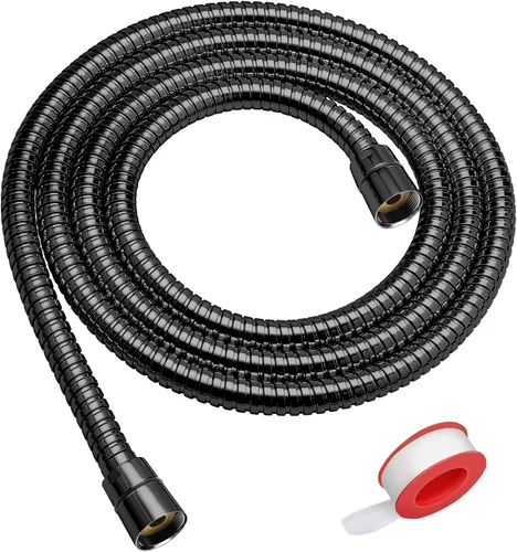 Miniatura 8 de Blissland Manguera para alcachofa de mano, 69 pulgadas extra larga, de acero inoxidable, con inserto de latón y tuerca - Duradera y flexible (cromo)