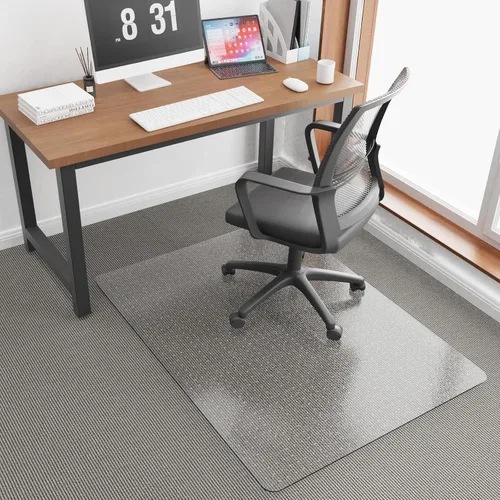 Tapete de piso de alfombra de 36" x 48" para silla de oficina, tapete transparente para piso de silla de escritorio para alfombra de pelo