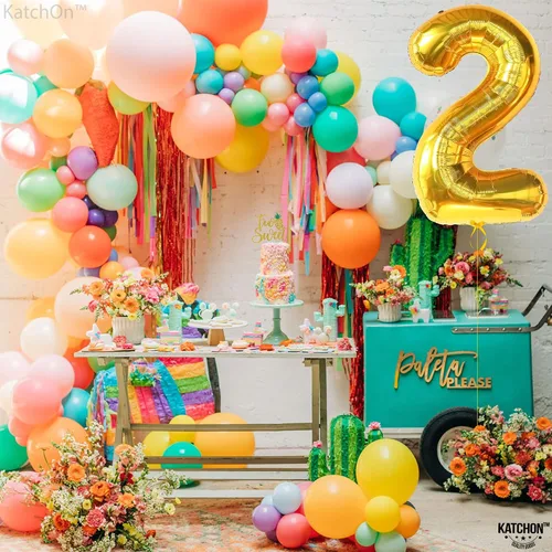 Miniatura 1041 de KatchOn, Globo grande azul número 2 de 40 pulgadas Decoraciones de cumpleaños de Baby Shark para niño de 2 años Globo azul número 2 Globo