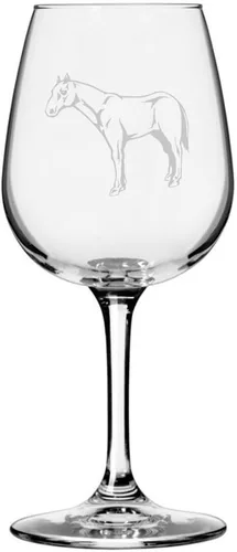 Miniatura 34 de Morgan Body Horse - Copa de vino grabada multiusos (12.75 onzas)