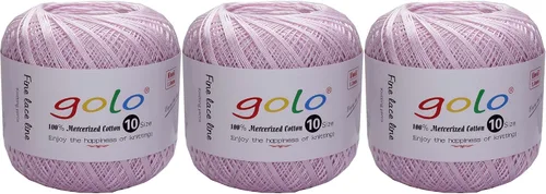 Miniatura 118 de Golo - Bolas de hilo para crochet de algodón tamaño 10, color algodón para crochet D-Fresa D078-fresa