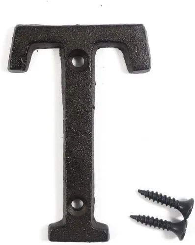 Miniatura 19 de Letras del abecedario de 3" en metal de hierro fundido decorativas, estilo clásico, para colgar letreros de pared, dirección, nombre, letrero
