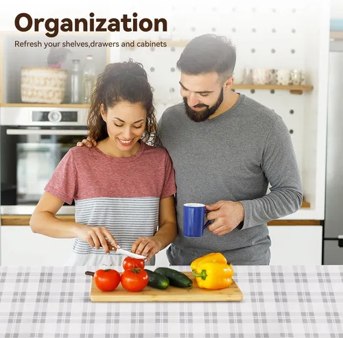 Miniatura 8 de Revestimiento de estante de cajón para armarios de cocina, papel antideslizante no adhesivo, fácil de limpiar, agarre fuerte, grueso, impermeable