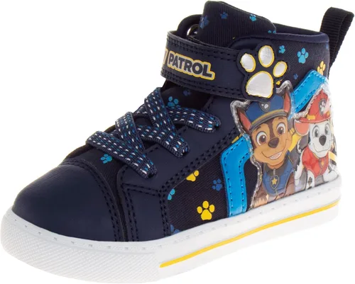 Nickelodeon Paw Patrol - Zapatos deportivos para niños - Tenis deportivos para persecución y marshall de lona sin cordones, tenis con luz (niños