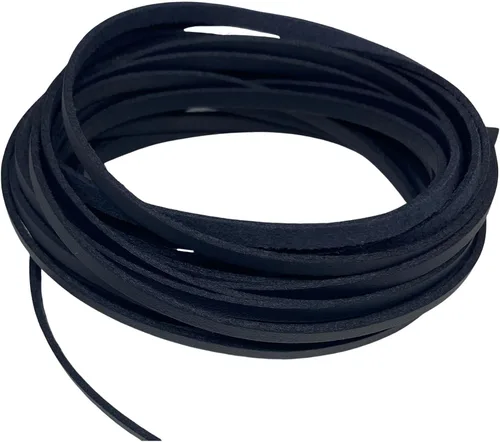 Miniatura 5 de Cordón de cuero plano de 0.157 pulgadas, 5+ yardas (16.4 ft), cuerda trenzada para fabricación de joyas, cordones de cuero para zapatos, arte