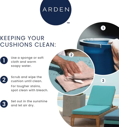 Miniatura 9 de Arden Outdoor Deep Seat Cushion Set, 24 x 24 pulgadas, Cojín para exteriores resistente al clima, a la lluvia y a la decoloración para silla, sofá