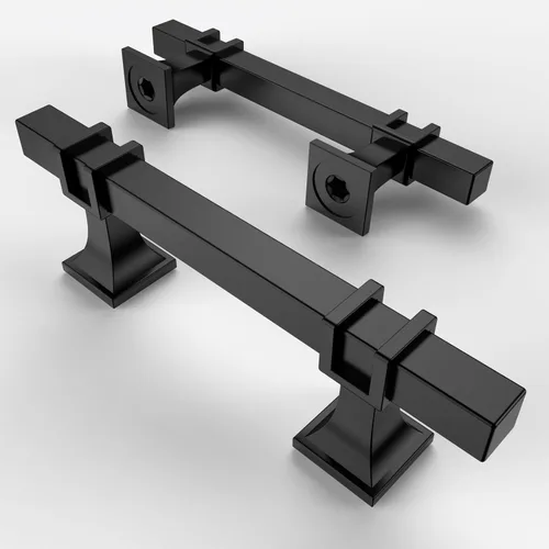 Miniatura 11 de Asidrama - Paquete de 10 manijas para alacena de 3 pulgadas (76mm) de color negro mate y dorado, tiradores para gabinete, accesorios para gabinete