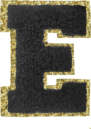 Miniatura 164 de SPRT - Parches de letras de chenilla universitaria con purpurina, parche de letras blancas para planchar con letras del alfabeto para disfraz