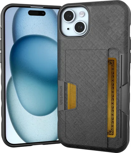 Miniatura 84 de Smartish Funda tipo cartera para iPhone 13 Pro – Wallet Slayer Vol. 2 [delgada + protectora] tarjetero con función atril - Black Tie Affair