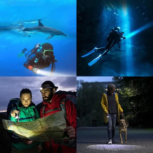 Miniatura 7 de Linterna de buceo de 10000 lúmenes, luz de buceo IPX8, impermeable, recargable, 3 modos, linterna submarina, linterna LED submarina profesional