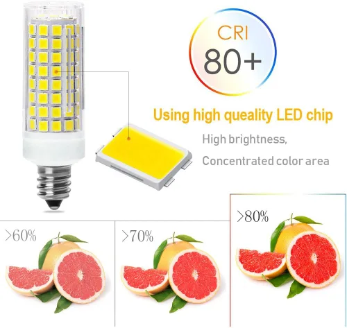 Miniatura 4 de Bombilla LED E11 regulable, equivalente a bombillas halógenas de 75 W o 100 W, paquete de 4 bombillas LED de iluminación E11 T4 mini candelabro