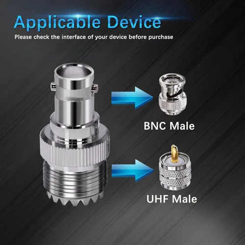 Miniatura 3 de TUOLNK Adaptador coaxial RF BNC a UHF PL259 SO239 a conector de toma BNC hembra para cable de extensión 2 piezas