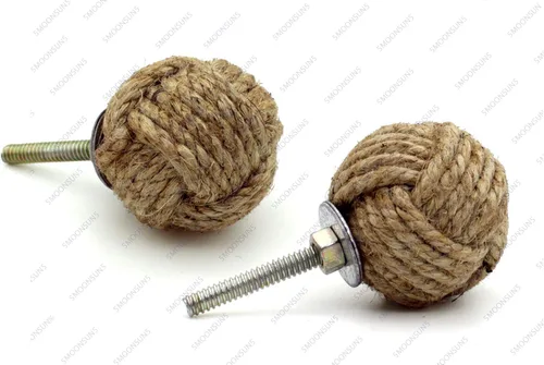 5MOONSUN5 's Tiradores de cajón con nudo de cuerda de yute y pomos de empuje para armarios, armarios y armarios de cocina, decoración náutica, 1.378