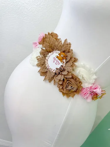 Miniatura 3 de Banda de maternidad de oso de peluche rosa, para baby shower