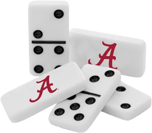 Miniatura 3 de MasterPieces Game Day - NCAA Alabama Crimson Tide - Juego de Dominó Doble Seis de 28 Piezas con Logo del Equipo